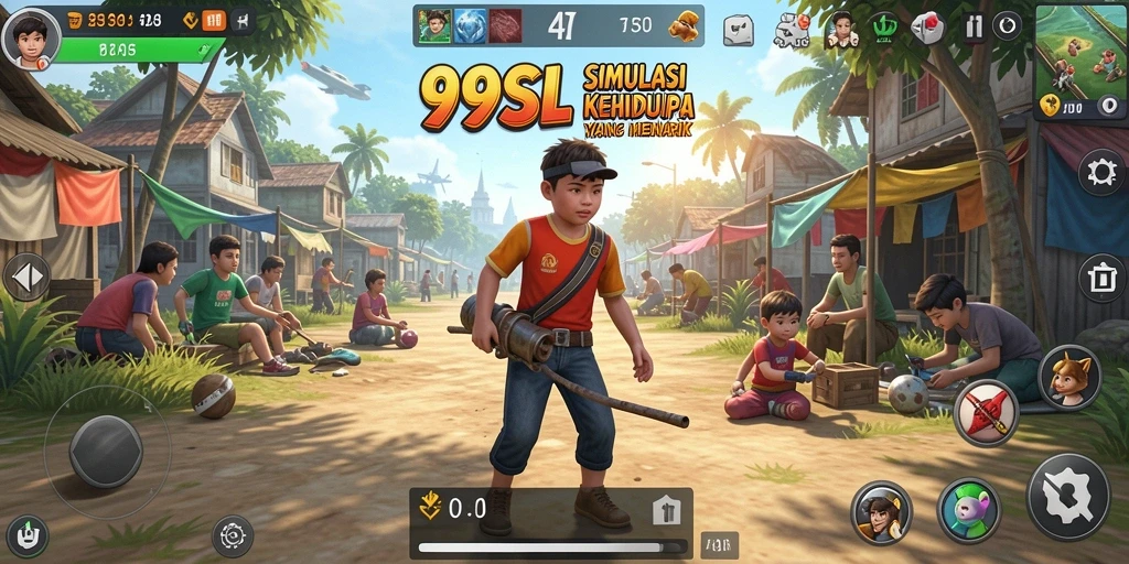 Tampilan gameplay 99SL menunjukkan simulasi kehidupan yang mendalam.