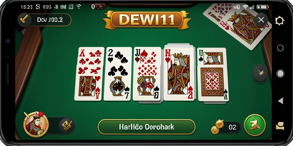 Screenshot gameplay DEWI11 menampilkan pemain yang bersaing dalam permainan Domino.