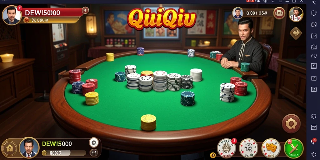 Tampilan gameplay QiuQiu yang seru dan interaktif.