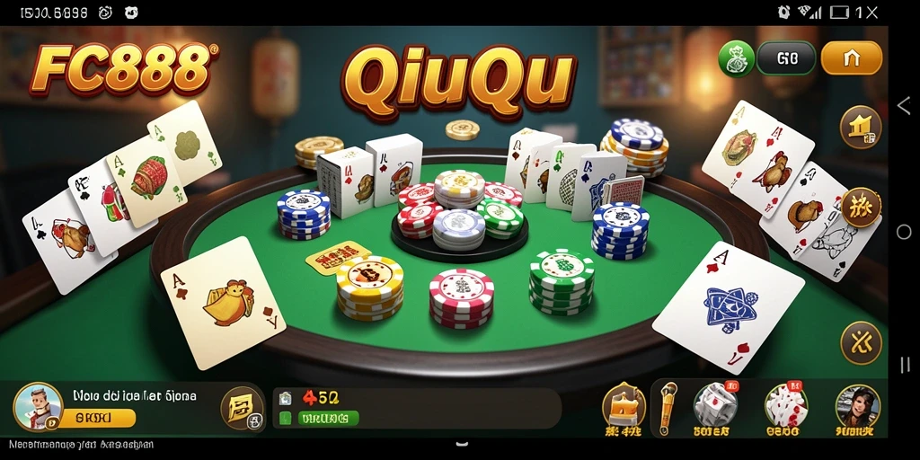 Tampilan gameplay QiuQiu yang menarik dan mendebarkan di FC888.