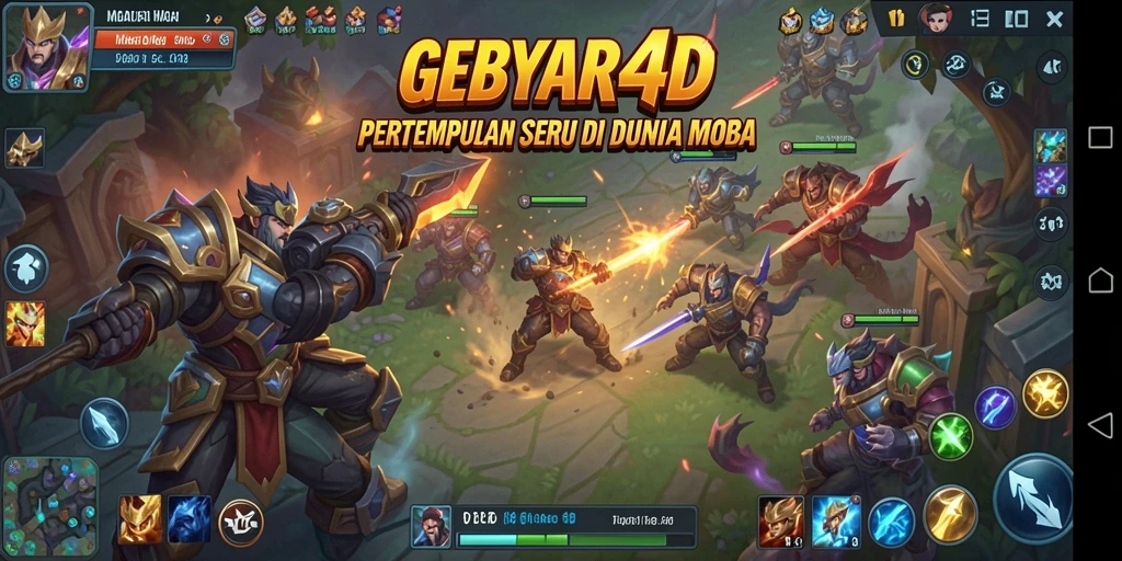 Screenshot gameplay GEBYAR4D menunjukkan aksi seru dalam pertandingan.