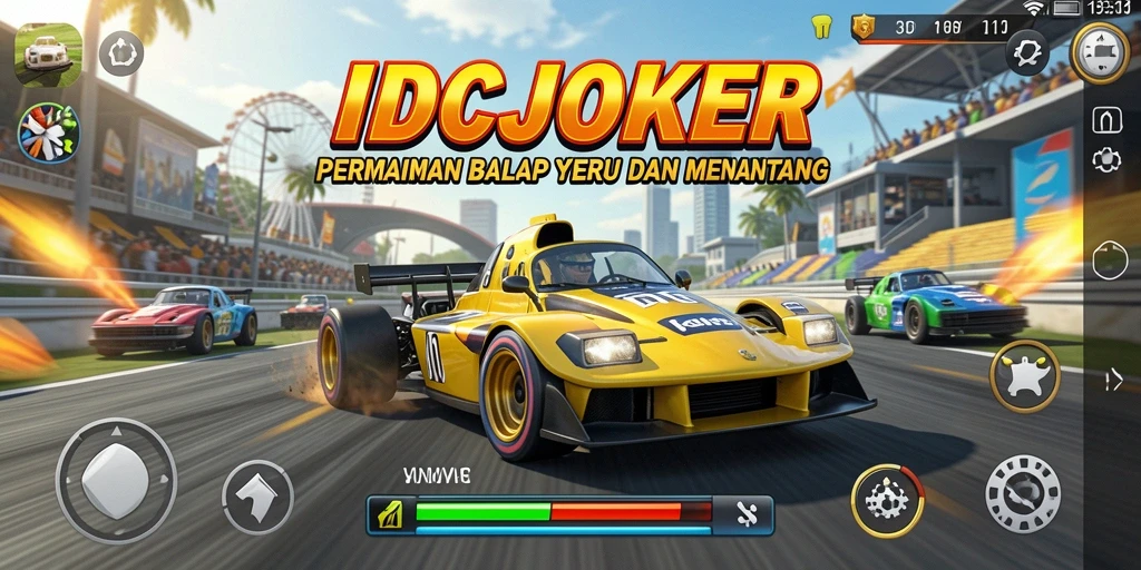 Gameplay seru IDCJOKER menunjukkan balapan penuh adrenalin.