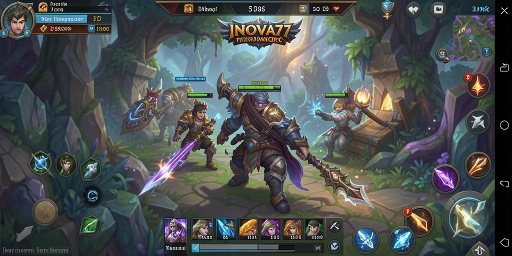 Gambaran gameplay petualangan MMORPG yang epik dalam INOVA77.