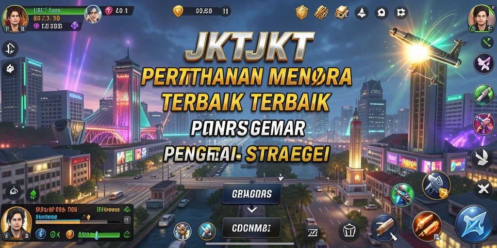 Tampilan menarik dari gameplay JKTJKT dalam Tower Defense.