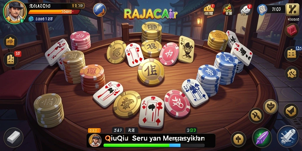 Screenshot gameplay RAJACAIR menampilkan aksi seru permainan QiuQiu.