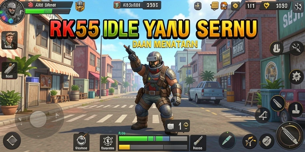 Tampilan gameplay RK55 yang menarik dan interaktif dalam genre Idle.