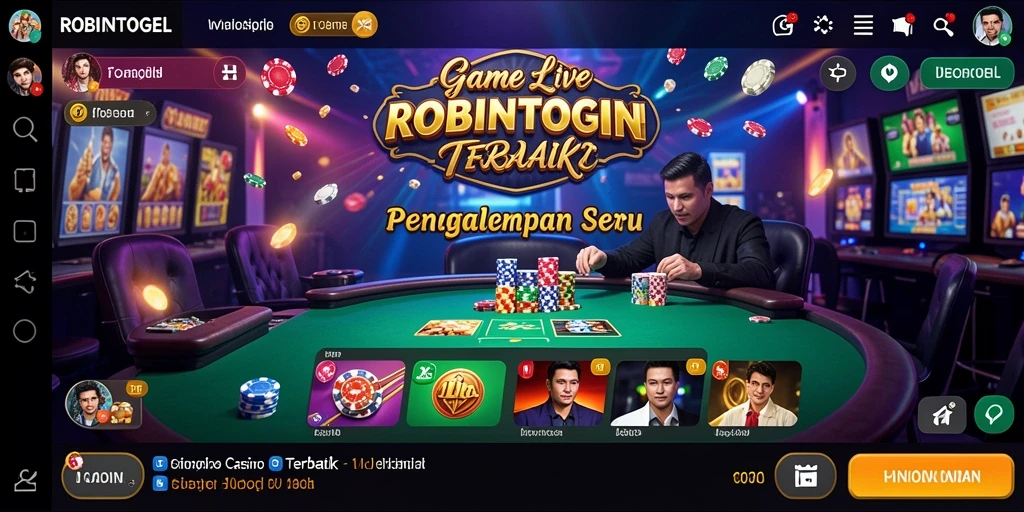 Tampilan gameplay seru di ROBINTOGEL dengan dealer langsung.
