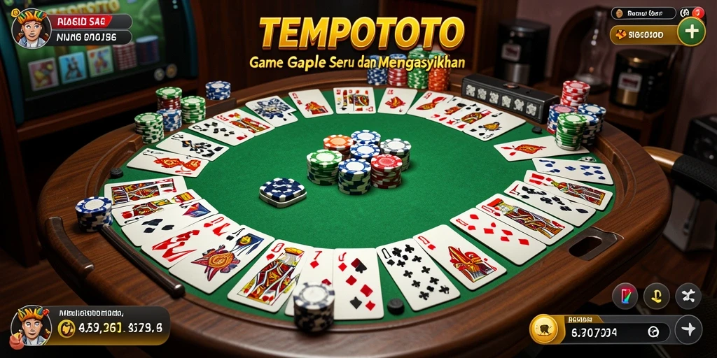 Screeenshot gameplay TEMPOTOTO yang menunjukkan keseruan bermain Gaple.