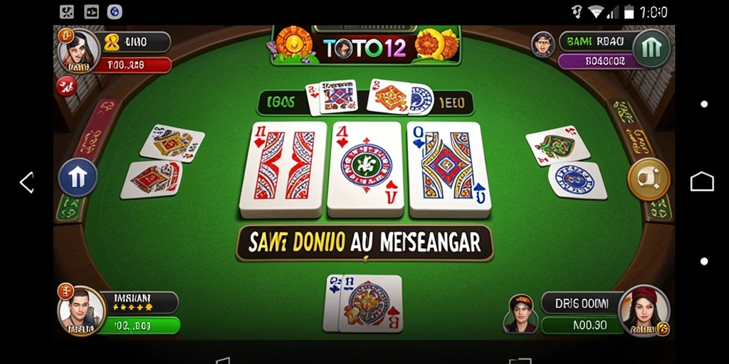 Screenshot utama TOTO12 menampilkan gameplay seru permainan Domino.