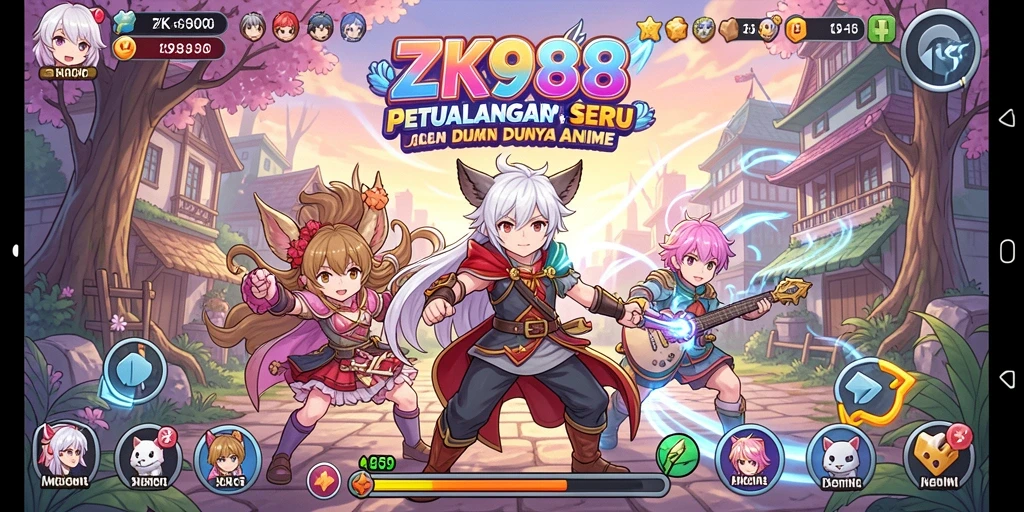 Screenshot gameplay ZK988 menampilkan aksi seru dalam dunia Anime.